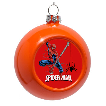 Spiderman fly, Orange Christmas tree ornament bauble 8cm