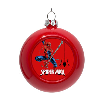 Spiderman fly, Στολίδι Χριστουγεννιάτικη μπάλα δένδρου Κόκκινη 8cm