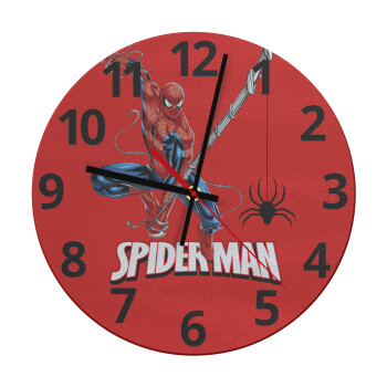 Spiderman fly, Ρολόι τοίχου γυάλινο (30cm)