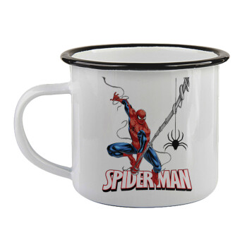 Spiderman fly, Κούπα εμαγιέ με μαύρο χείλος 360ml