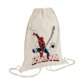 Spiderman fly, Τσάντα πλάτης πουγκί GYMBAG natural (28x40cm)