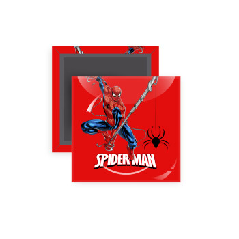 Spiderman fly, Μαγνητάκι ψυγείου τετράγωνο διάστασης 5x5cm