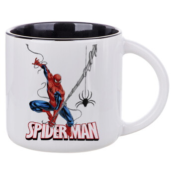 Spiderman fly, Κούπα κεραμική 400ml Λευκή/Μαύρη