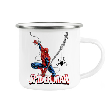 Spiderman fly, Metallic enamel cup white 360ml