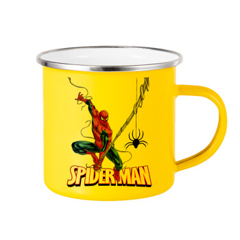 Spiderman fly, Κούπα Μεταλλική εμαγιέ Κίτρινη 360ml