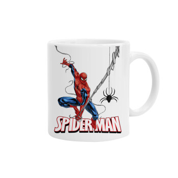 Spiderman fly, Ceramic coffee mug, 330ml (1pcs)