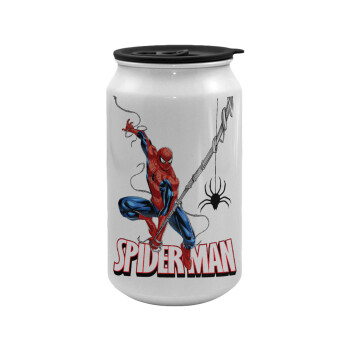 Spiderman fly, Κούπα ταξιδιού μεταλλική με καπάκι (tin-can) 500ml