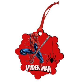 Spiderman fly, Christmas ornament snowflake wooden 7.5cm