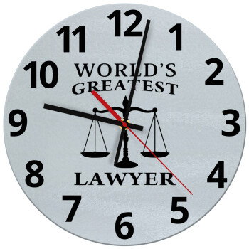 World's greatest Lawyer, Ρολόι τοίχου γυάλινο (30cm)