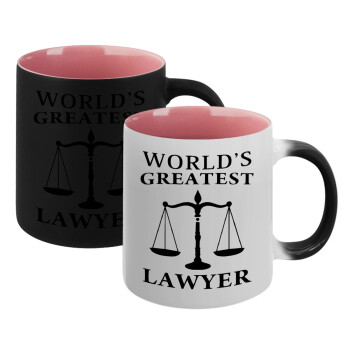 World's greatest Lawyer, Κούπα Μαγική εσωτερικό ΡΟΖ, κεραμική 330ml που αλλάζει χρώμα με το ζεστό ρόφημα (1 τεμάχιο)