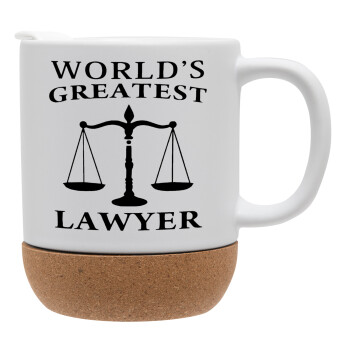 World's greatest Lawyer, Κούπα, κεραμική με βάση φελού και καπάκι (ΜΑΤ), 330ml (1 τεμάχιο)