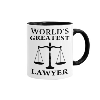 World's greatest Lawyer, Κούπα χρωματιστή μαύρη, κεραμική, 330ml