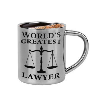 World's greatest Lawyer, Double-wall metal cup for espresso (220ml)