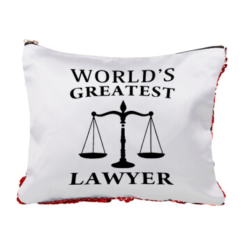 World's greatest Lawyer, Red sequin cosmetic bag