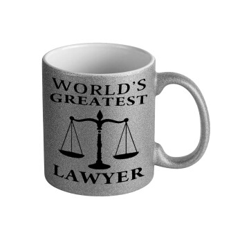 World's greatest Lawyer, Κούπα Ασημένια Glitter που γυαλίζει, κεραμική, 330ml