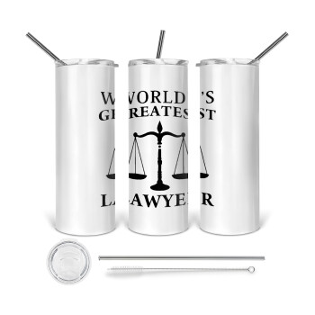 World's greatest Lawyer, 360 Eco friendly stainless steel tumbler 600ml, with metal straw & cleaning brush