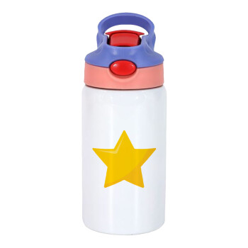 Star, Παιδικό παγούρι θερμό, ανοξείδωτο, με καλαμάκι ασφαλείας, ροζ/μωβ (350ml)