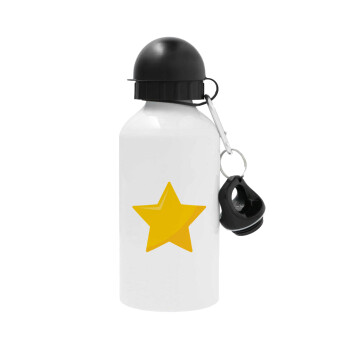 Star, Metal water bottle, White, aluminum 500ml