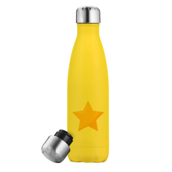 Star, Yellow Stainless Steel Metallic Thermos, double-walled, 500ml