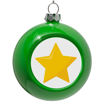 Star, Green Christmas tree ornament bauble 8cm