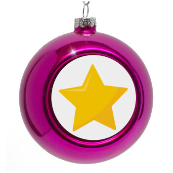 Star, Purple Christmas tree ornament bauble 8cm