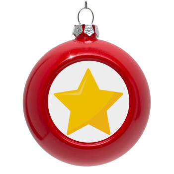 Star, Red Christmas tree ornament bauble 8cm