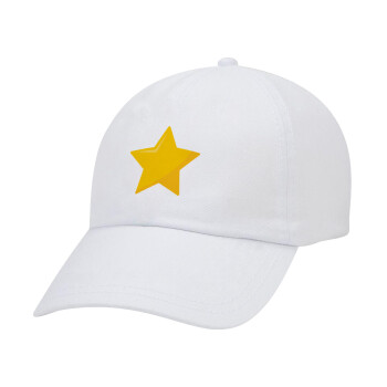 Star, Adult Baseball Cap White 5-panel (POLYESTER, ADULT, UNISEX, ONE SIZE)