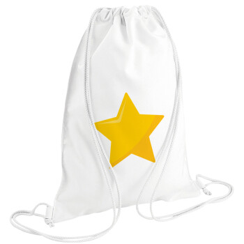 Star, Τσάντα πλάτης πουγκί GYMBAG λευκή (28x40cm)