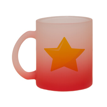 Star, Κούπα γυάλινη δίχρωμη με βάση το κόκκινο ματ, 330ml