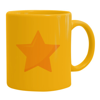 Star, Ceramic coffee mug yellow, 330ml (1pcs)