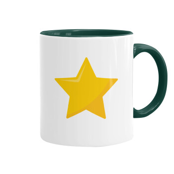 Star, Κούπα χρωματιστή πράσινη, κεραμική, 330ml