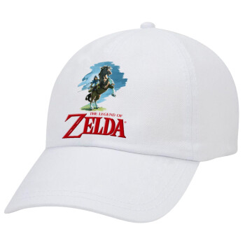 Zelda, Καπέλο Ενηλίκων Baseball Λευκό 5-φύλλο (POLYESTER, ΕΝΗΛΙΚΩΝ, UNISEX, ONE SIZE)