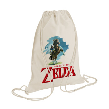 Zelda, Τσάντα πλάτης πουγκί GYMBAG natural (28x40cm)