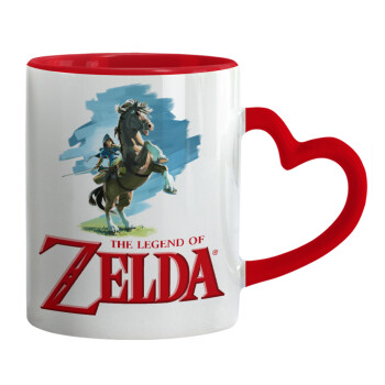 Zelda, Mug heart red handle, ceramic, 330ml