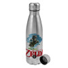 Metallic water bottle, stainless steel, 750ml