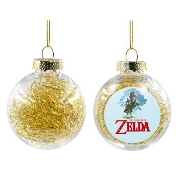 Zelda, Transparent Christmas tree ball ornament with gold filling 8cm