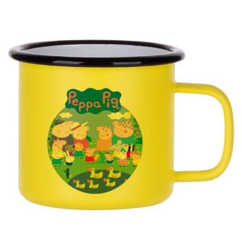 Peppa pig Family, Metallic enamel MATT Yellow cup 360ml