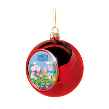 Peppa pig Family, Christmas tree ball Red 8cm