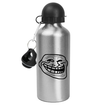 Troll face, Metallic water jug, Silver, aluminum 500ml