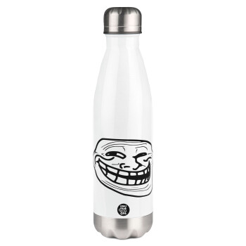 Troll face, Metal mug thermos White (Stainless steel), double wall, 500ml