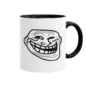 Troll face, Mug colored black, ceramic, 330ml