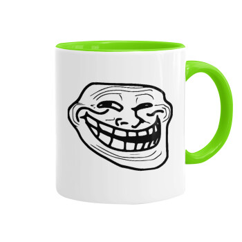 Troll face, Mug colored light green, ceramic, 330ml