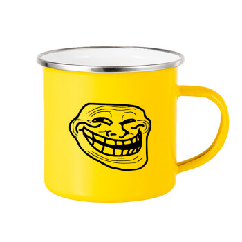 Troll face, Κούπα Μεταλλική εμαγιέ Κίτρινη 360ml