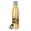 Glitter gold stainless steel thermos bottle, double-walled, 500ml