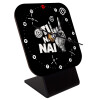 Quartz Wooden table clock with hands (10cm)