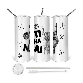 Ότι να 'ναι, 360 Eco friendly stainless steel tumbler 600ml, with metal straw & cleaning brush