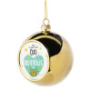 Golden Christmas tree ball ornament 8cm