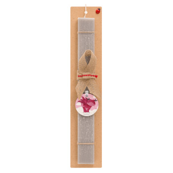 Flying Dyno, Easter Set, wooden keychain & scented Easter candle flat (30cm) (GRAY)