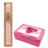 Easter Set, children's snack container PINK & scented flat Easter candle (30cm) (PINK)