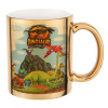 Mug ceramic, gold mirror, 330ml